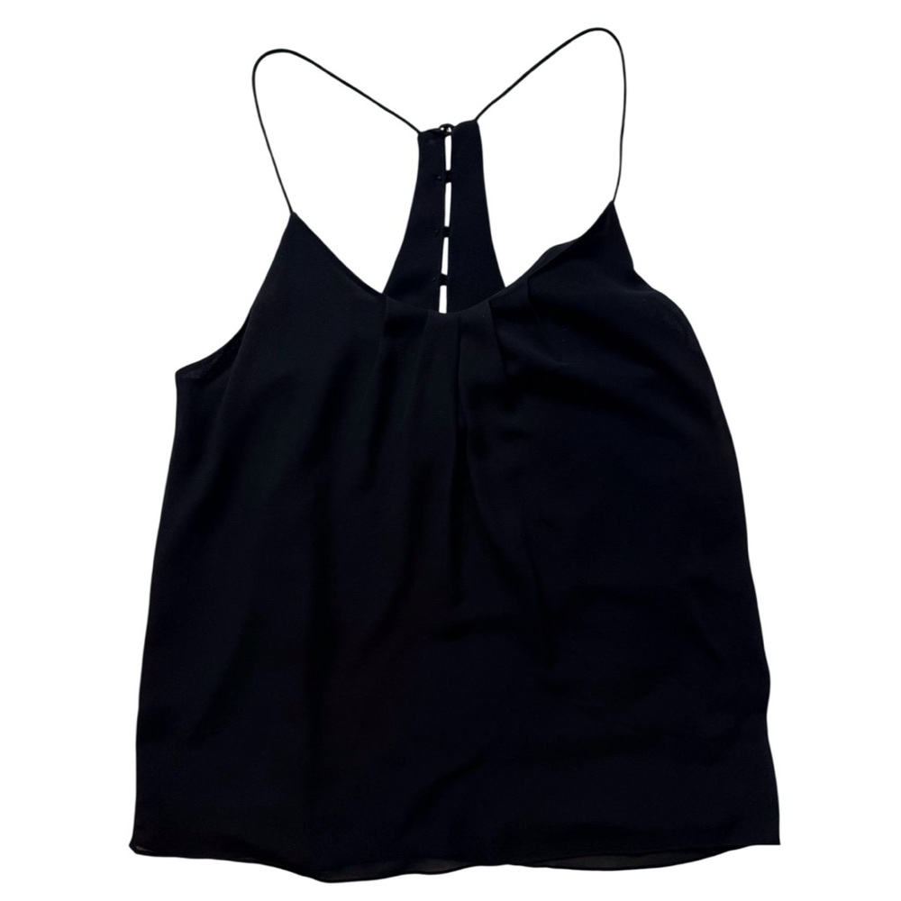 Naked Zebra Flowy Camisole Tank Womens Black Spaghetti Strap Racerback Cami